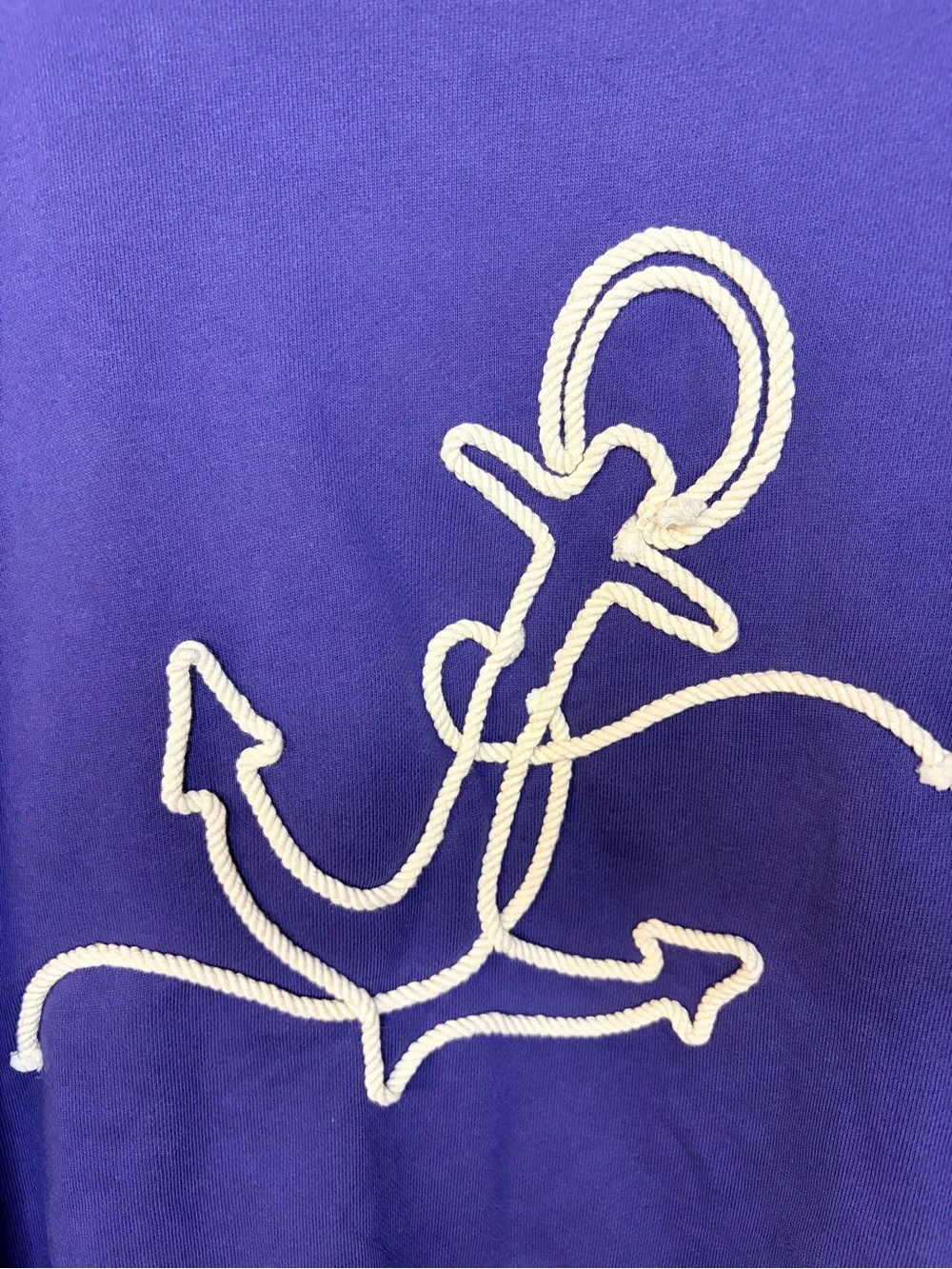 J.Crew Women’s Navy Blue Anchor Sweatshirt in Original Cotton Terry, Size Medium - Picture 4 of 8